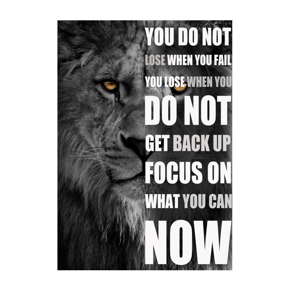 Motivasyon Siyah Kurt Aslan Leopar Tuval Boyama Posterler ve Baskılar İlham Verici Yaşam Alıntı Duvar Sanatı Resimleri Oturma Odası Ev Dekorasyon