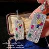 Margaret Rainbow Gemstone Earrings, Palatial, 18K Gold Duobao Thistle Color Treasure Zircon Ring Plated