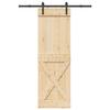 VidaXL Sliding Door and Hardware Kit 70x210 Cm Solid Pine 3332748