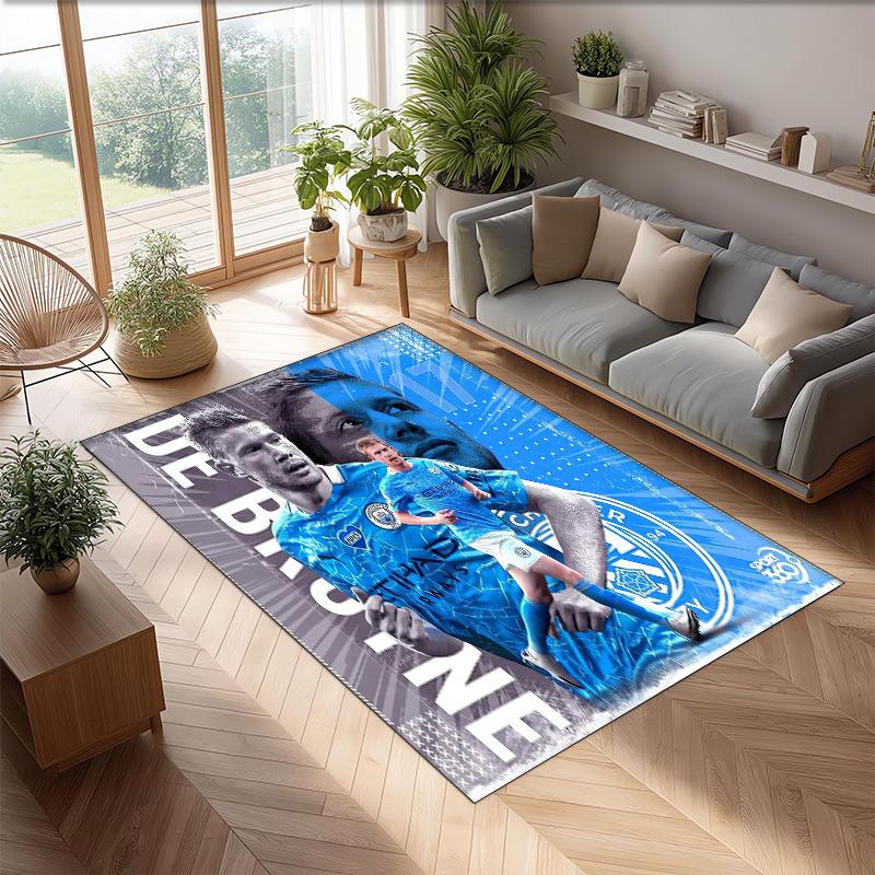 Kevin De Bruyne Printed Flannel Area Rug Non Slip Soft Polyester Floor Carpet Indoor Decor Mat for Bedroom Living Room Sofa