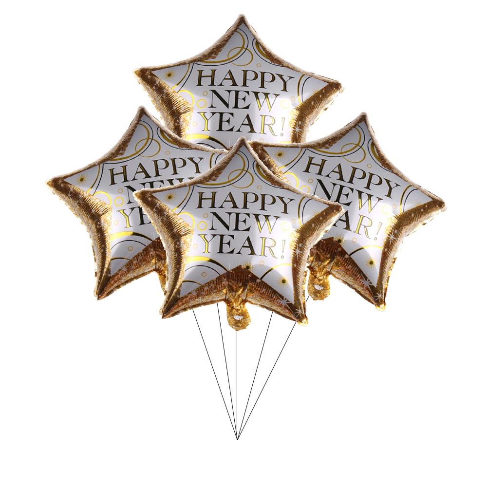 New Years Eve Tableware 2025 Black Gold Theme Balloon Package Cup Napkin Tablecloth Banner Balloon Happy New Year Party Supplies