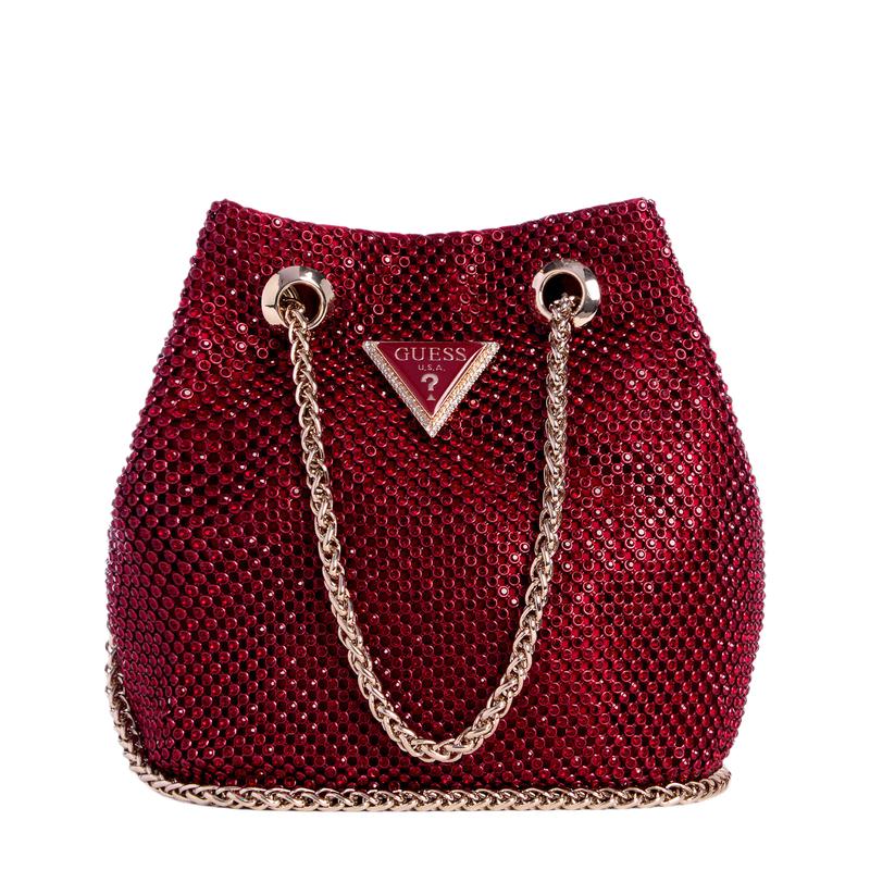 New GUESS Fabric Bucket Bag, Shoulder Bag, Crossbody Bag, Handbag Medium Size Women's RP935075-PIN