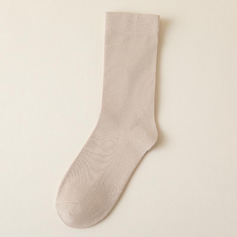 Women's Autumn & Winter Solid Color Cotton Pile Socks – Boneless, Loose-Fit, Mid-Calf, Perfect for Maternity.