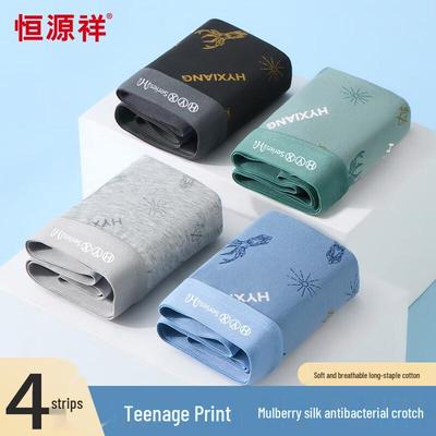 Hengyuanxiang Boys' Cotton Boxer Briefs 4-Pack