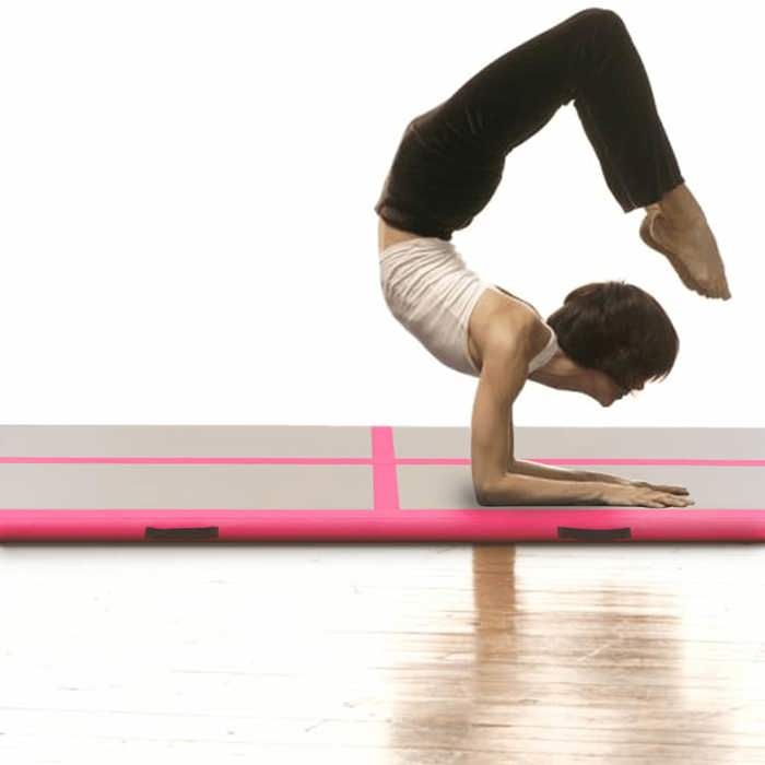 VidaXL Tapis gonflable de gymnastique avec pompe 300x100x10cm PVC Rose