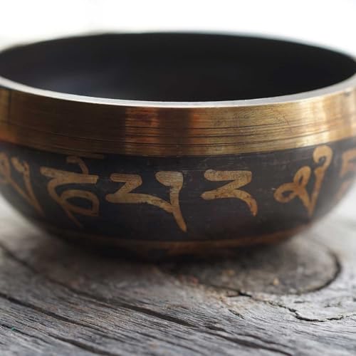 Brass Singing Bowl for Meditation, 10cm Diameter, with Wooden Stick, for Healing, Yoga, and Purification