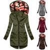 Hoodie Women's Long Fashion Zipper Coat Casual Drawstring Color Matching Sleeve