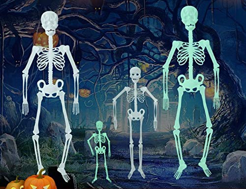 Set of 2 90cm Glow-in-the-Dark Skeleton Figures, Glow-in-the-Dark Skeleton Toys for Parties, Rooms, Cars, and More. Horror Figures.