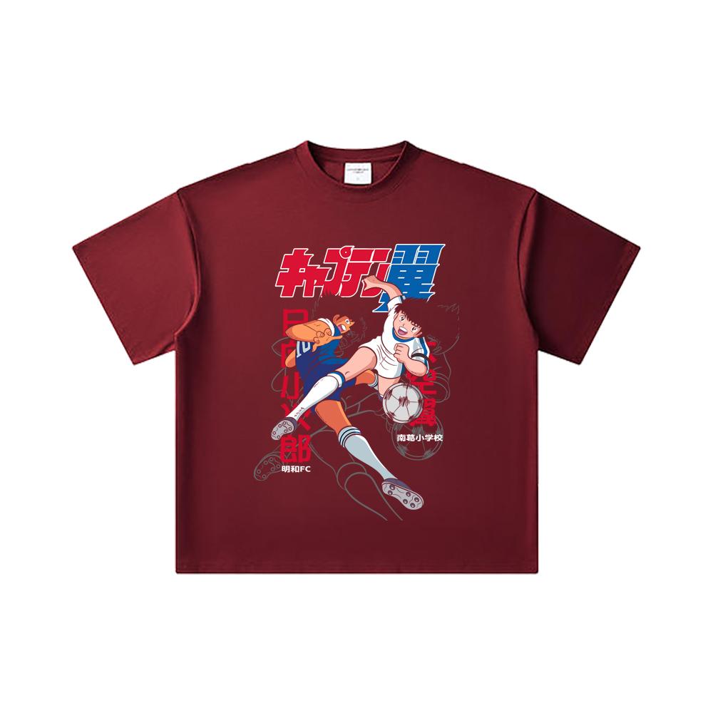260 GSM Double Yarn 32 Count 100% Cotton Captain Tsubasa V2 Print Unisex Heavy Cotton T Shirt