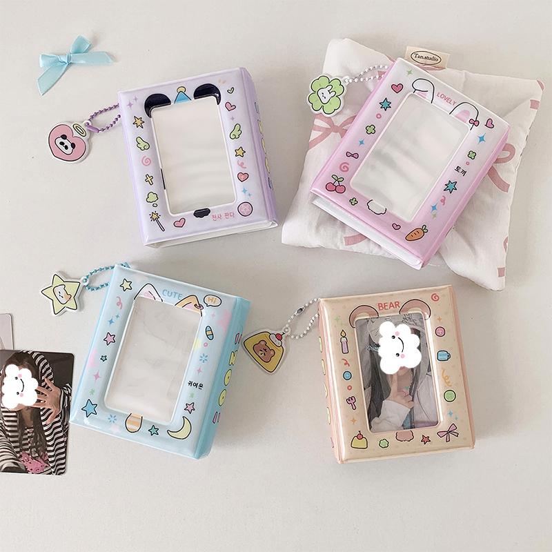 Cute Cartoon Kitten Three-Inch Album Student 40 Slot Photo Card Binder Polaroid Idol Mini Photo Card Storage Album Girls Gift
