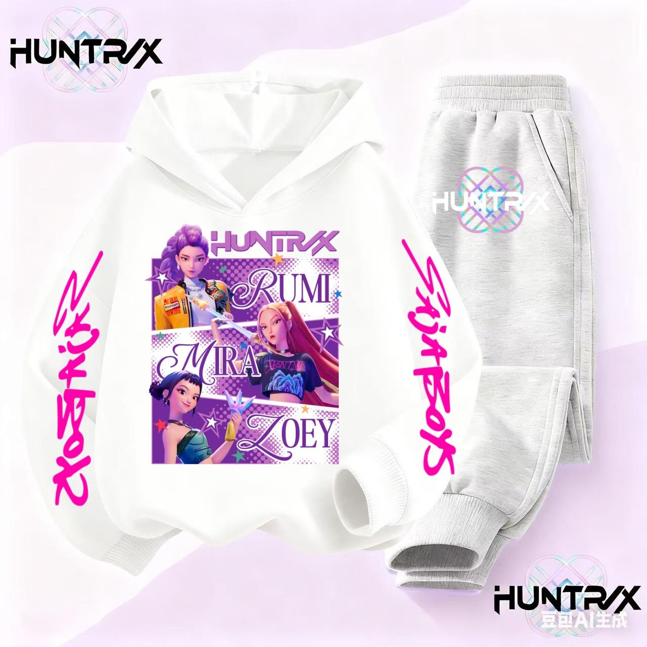 

Hoodies Kpop Demon Hunters Pullover Sweatshirt Trucksuit Cartoon Girls Boy Kids Clothes2025 Movie Korean Style Sets Children 100