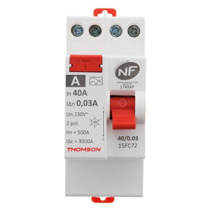 Interrupteur différentiel à vis 40a type a nf - thomson