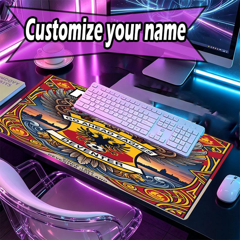 Custom Name Personalized Go Ahead Eagles Pattern Mousepad, Laptop PC Desk Mat, Decorative Desk Mat for Home Keyboard Pad Gift