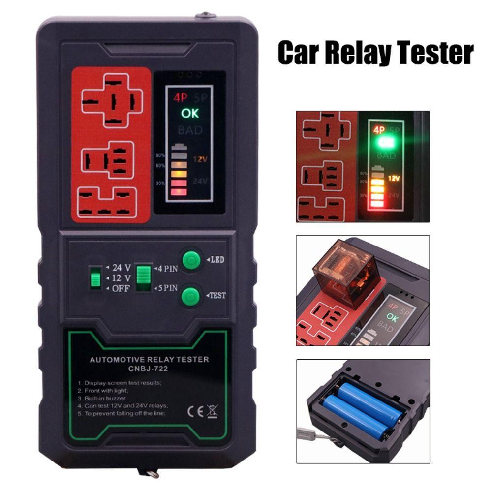 12V 24V Tester przekaźników samochodowych Wyświetlacz LED Uniwersalny tester akumulatora samochodowego Przenośny z oświetleniem Analizator alternatora Narzędzie diagnostyczne