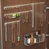 8 Hooks Jewelry Display Rack Plastic Transparent Jewelry Organizer Stand Wall Hanger Adhesive Paste Organizer Box