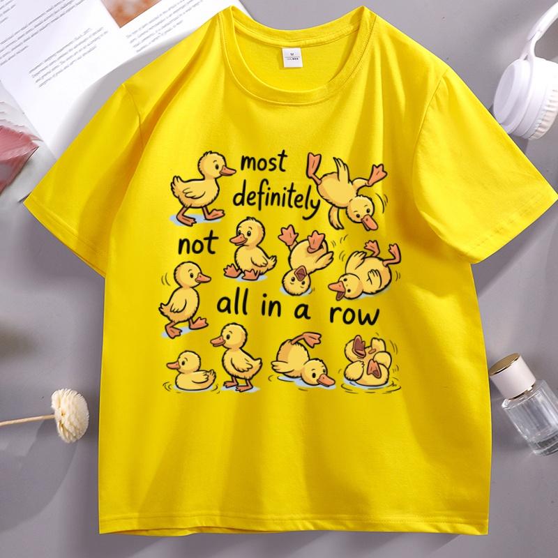 Funny Ducks Not All in A Row Graphic T Shirts Mental Health Cute Duck T Shirt Animal Trendy Short Sleeve Round Neck Tshirts Tops