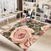 1PC Rose Pattern Carpet Ultra Soft, Thick & Absorbent, Non Slip Machine Washable Mat for Entryway