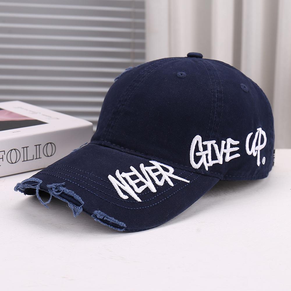 Модная Новинка Вышитая Буква Украшенная Удобная Дышащая Джинсовая С Прорезями Бейсболка Модная И Стильная Adjustable& 8Y синий