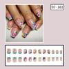 Square Nail Tips Flower Fake Nail Glues On Nail Stick On Nail Press On Nail Artificial False Nail for Womens and Girls