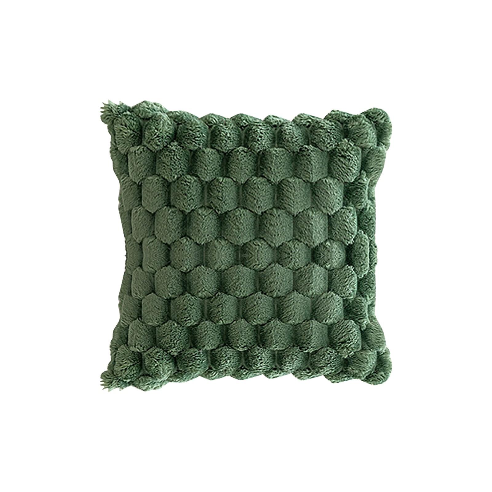 Плюшевая наволочка однотонная черепаховая спинка бархатная трехмерная наволочка для дивана модельная подушка для спальни One Size темно-зеленого 990₽