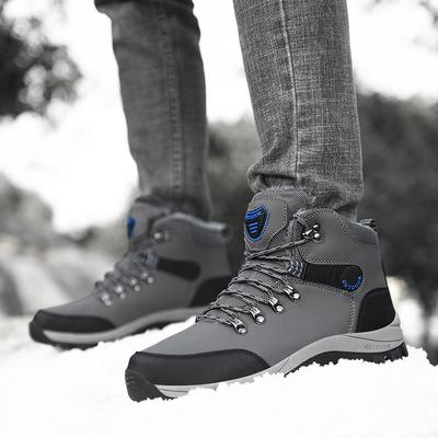 Winter Außenhandel Übergröße 46 Samt Thermo-Baumwollschuhe Herren Outdoor Wanderschuhe Plateau Wandern Camping Schneestiefel