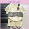 Baby Boy Girl Summer Cotton Animal Cartoon Short Sleeve T Shirt And Shorts Set For Toddler Kids