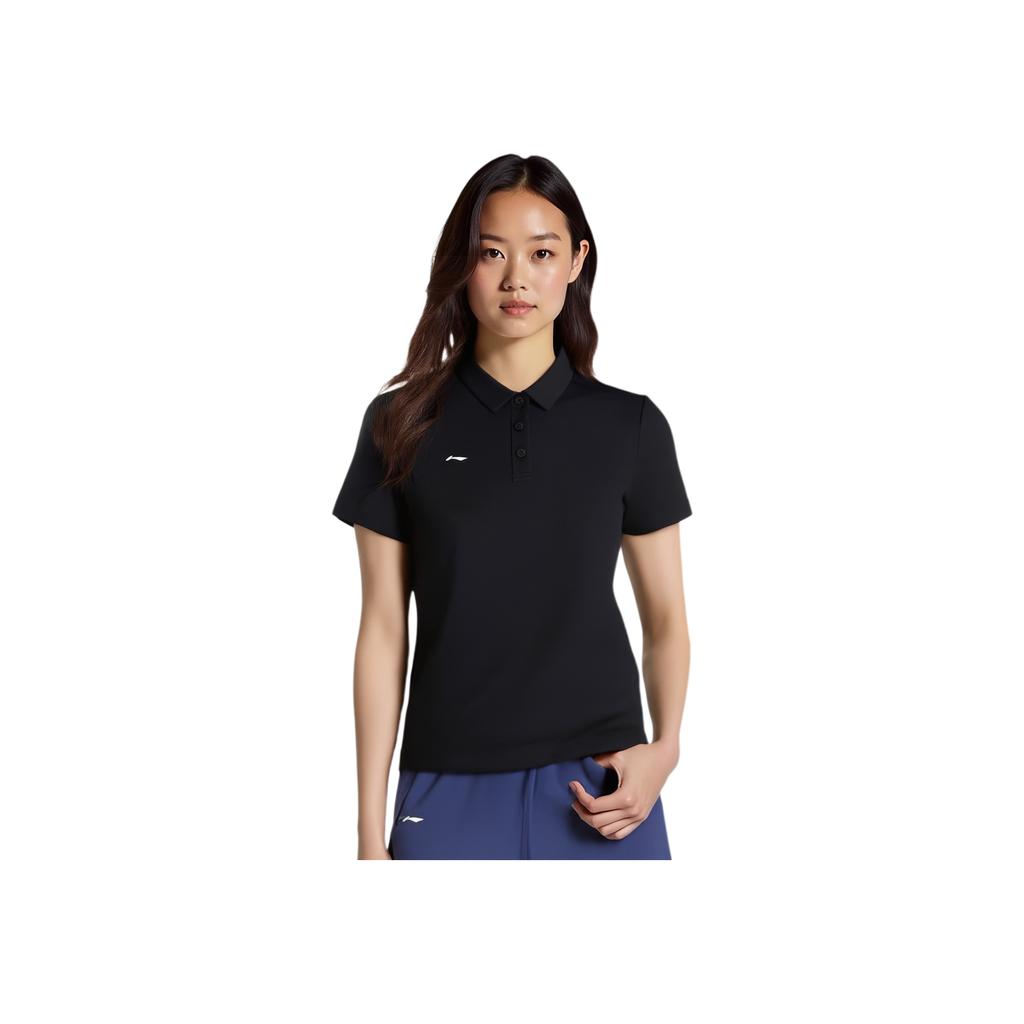 Li Ning Sports Lifestyle Serie Lässiger Pullover Einfache Unifarbe Bequem Vielseitig Kurzarm Poloshirt Damen Poloshirt APLV496-4