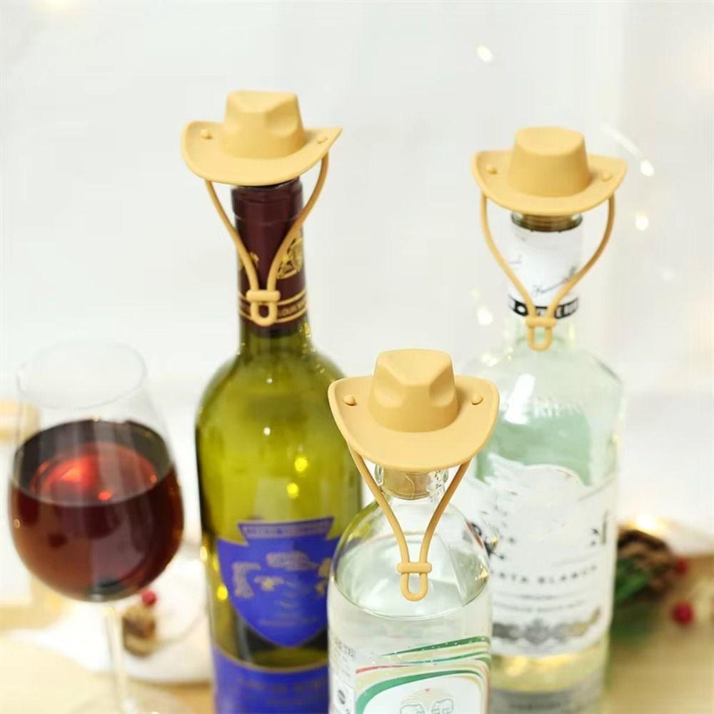 Silicone Cowboy Hat Wine Stopper Leak-Proof Reusable Champagne Bottle Stopper Fresh-keeping Wine Bottle Plug Whisky