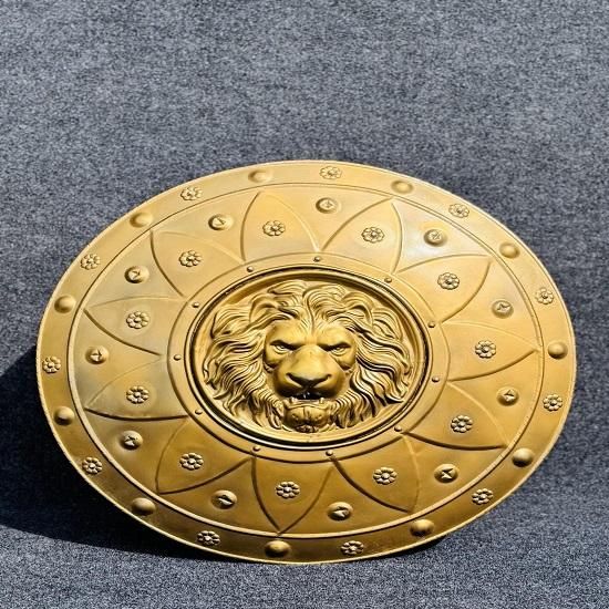 

Средневековый щит со львом Круглый рыцарский доспех Реквизит Боевой щит викингов для косплея ЛАРП Настенный декор Уникальный подарок для него