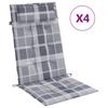Hochlehner Seat Cushions 4 pcs Grey Checkered Pattern Oxford Fabric