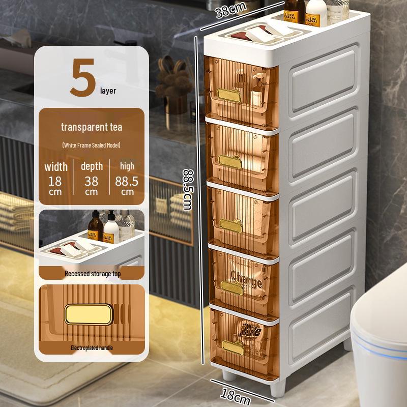 Waterproof Ultra-Narrow Storage Cabinet for Bathroom, Kitchen, and Refrigerator Gaps