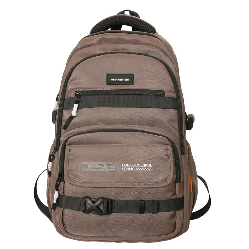 

Мужской рюкзак с буквенным принтом, женский рюкзак большой вместимости для путешествий за компьютером, школьный рюкзак для школьников кофейный