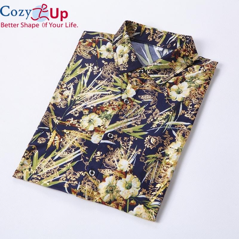 Cozy Up Flower Shirt Large Size Shirt, Beach Polyester Cotton Shirt, Stretch Short-sleeved Shirt