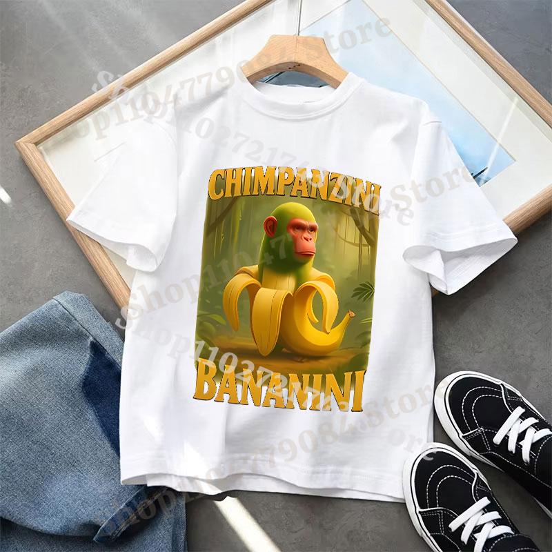 Italian Brainrot T-shirts for Children Anime Cartoon Cute Short Sleeved Shirt Boys Girls Summer Fashion Top Kids Clothes Gifts