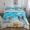 Dolphin Cartoon Modern 3D Duvet Cover Sets, Dolphin Comforter Covers Set Twin Size, Soft Microfibre Bedding Set For Kids,Teens