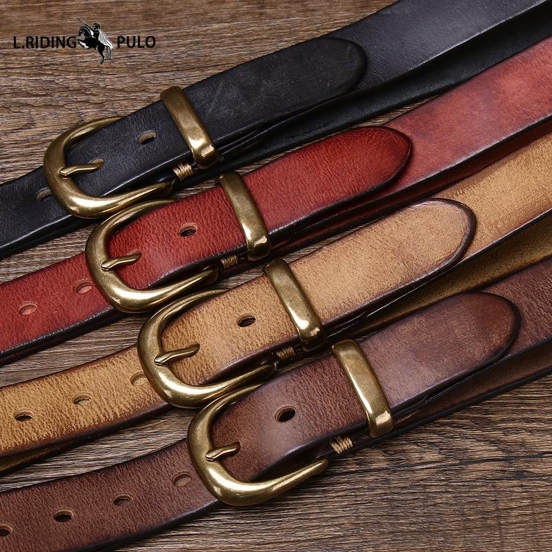 Fashionable Leather Belt Genuine Leather Pin Buckle Retro Old Korean Style Versatile Men and Women's Trouser Belt