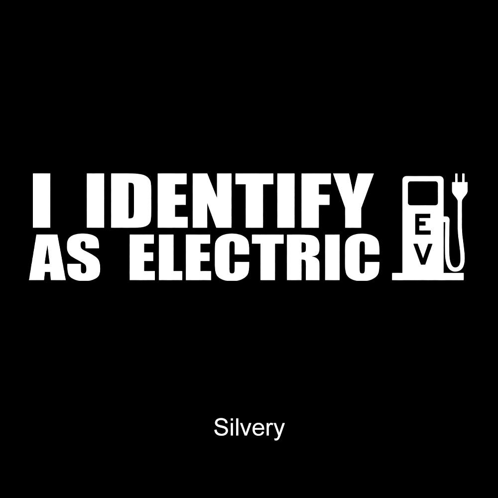 I Identify As A Electric Car Stickers Waterproof Reflective Decal Auto Door Window Rear Windshield Decoration for Tesla BYD