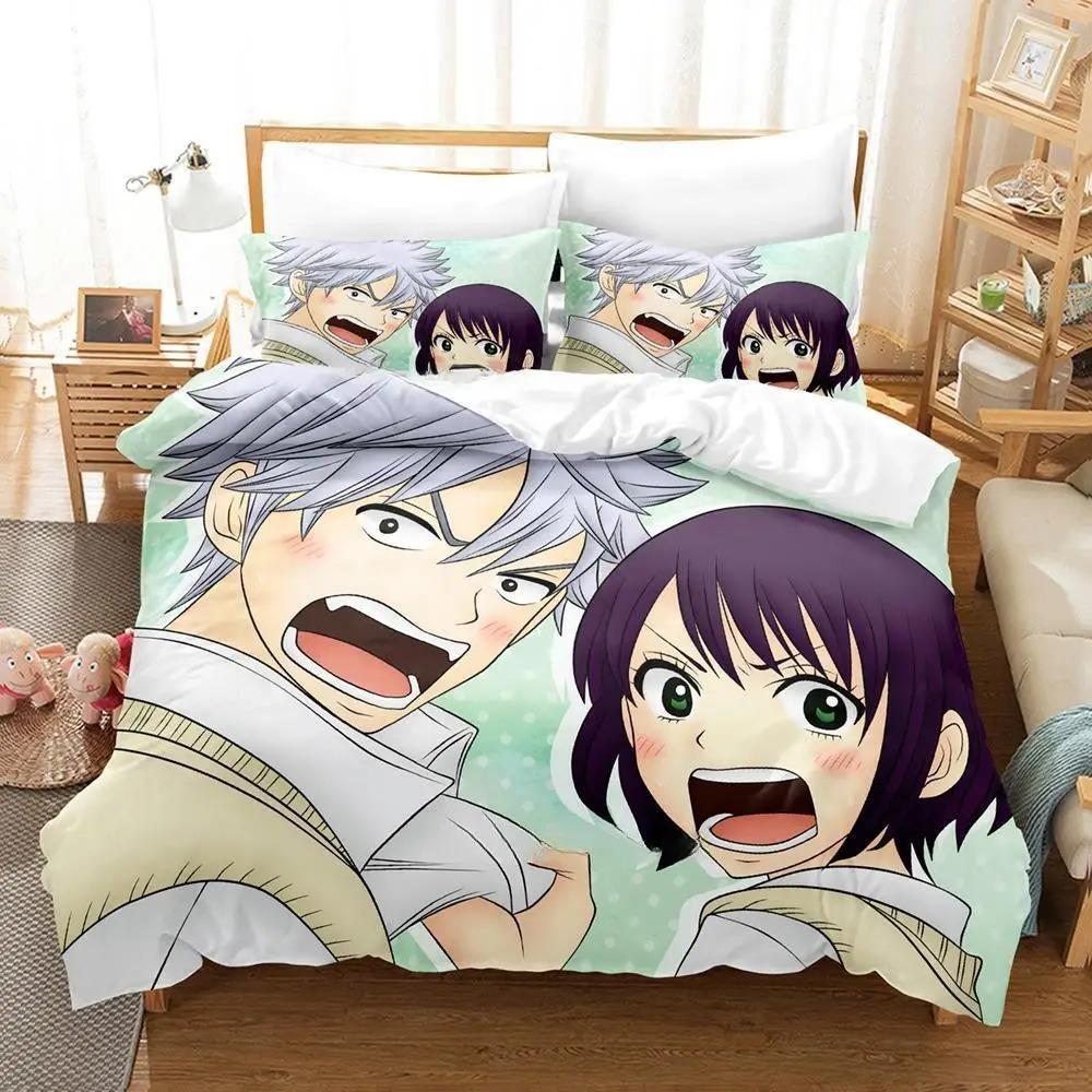Yamada-kun und die sieben Hexen Bettwäsche-Set Cartoon Anime dreiteiliges Set Erwachsener Kind Schlafzimmer Bettbezug-Sets 3D Kawaii Mädchen