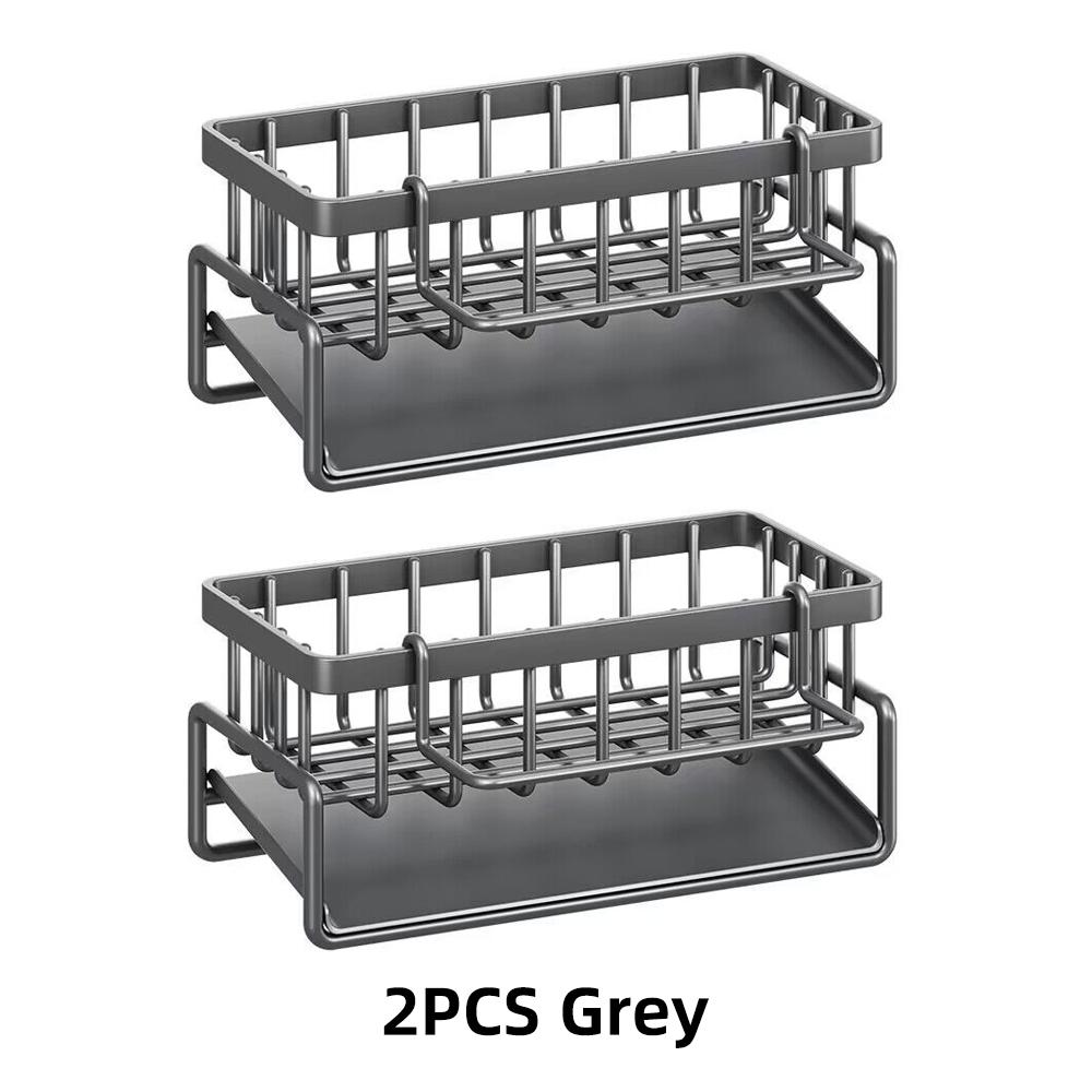 Selbstentleerendes Spülbeckenregal aus Edelstahl für die Küchenspüle, Abflussregal, Seifenschwammhalter, Küchenspüle-Organizer