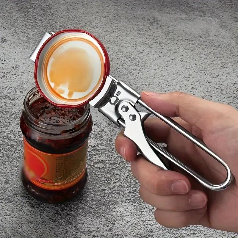 1pcs Stainless Steel Manual Jar Opener, Adjustable Anti-Slip Bottle Lid Remover, Kitchen Tool
