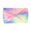 Colorful Tie Dye Headwrap Elastic Wide Headband Bowknot Turbans Cross Headband  Girls Ladies