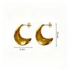 Trendy European & American Frosted Crescent Gold Stainless Steel Earrings