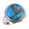 Natural Blue Copper Turquoise Gemstone 925 Solid Sterling Silver Ring S.9 H0k47