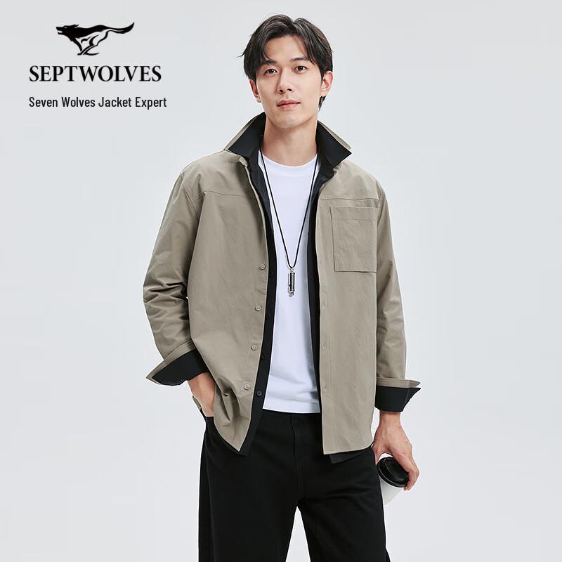 SEPTWOLVES Men s Long Sleeve Casual Shirt M