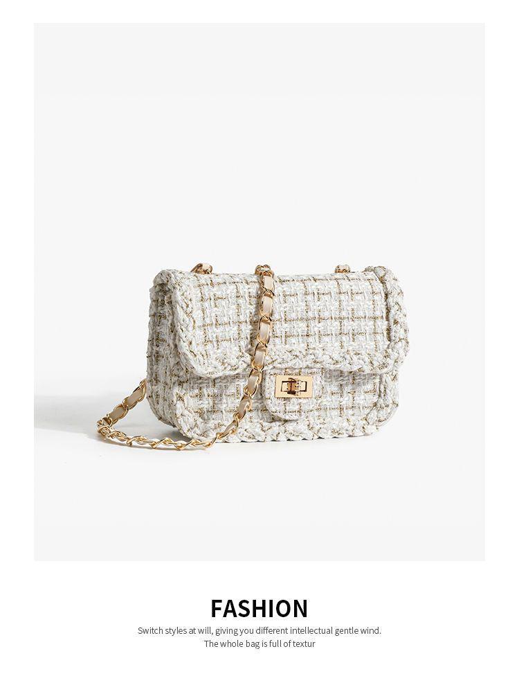 2024 A/W Women's Tweed Chain Underarm Shoulder Bag - High-End Small Square Crossbody