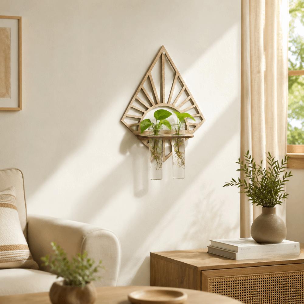 Vase Hydroponic Plant Holder Home Ornaments Flower Pot Wall Hanging Planter Shelf Wall Mount