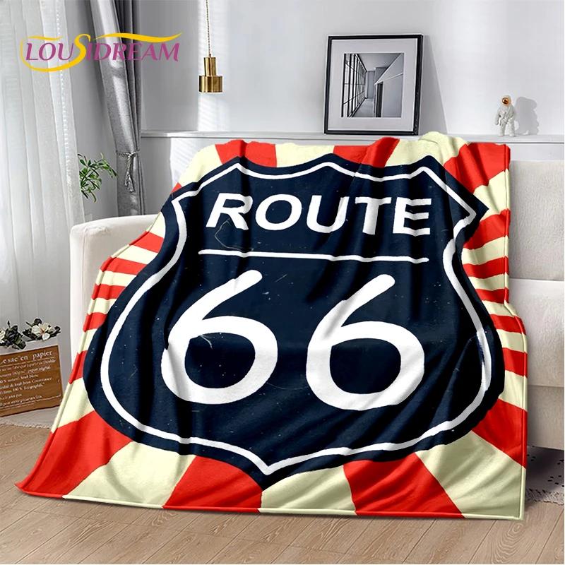 Retro Amerika Historische Route 66,Mother Road,mãe Estrada Deken,Zachte Worpdeken voor Thuis Slaapkamer Bed Sofa Picknick Kind Cadeau