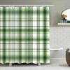 Green Plaid Shower Curtain Home Decor Bathroom Accessories Waterproof Bath Rug Set For Kids Room Decoration 180X270Cm (6Ft)