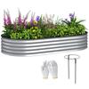 Galvanized Steel Raised Planter Garden Bed Rubber Edging 181 X 93 X 30 Cm Silver