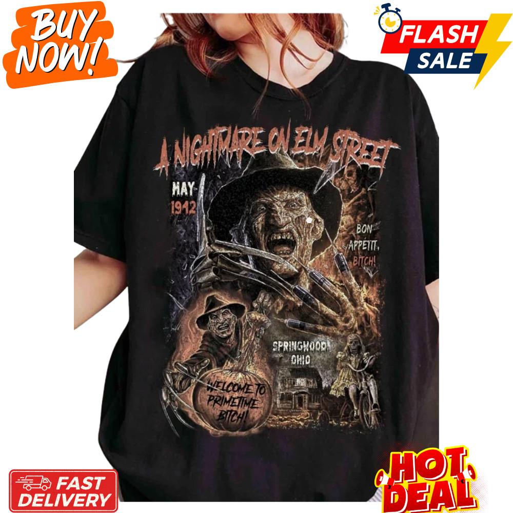 Футболки Фредди Крюгера Вдохновленная Хоррор Графическая Футболка, Страшные Кино Футболки Быстрая Доставка! Футболка Unisex XXL